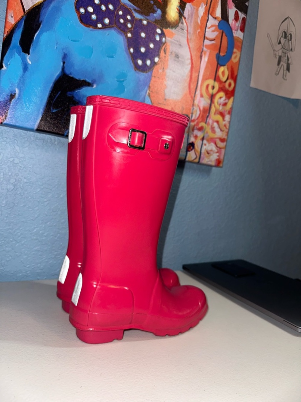 Hunter Pink Tall Rain Boots Size 2